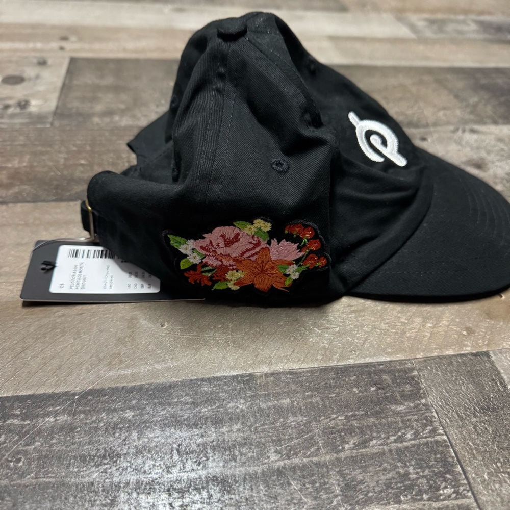 NWT Peloton Asian Heritage Hat Solid Black Floral Patch